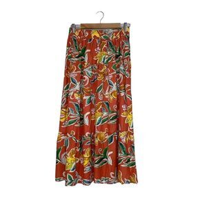 Rachel Roy Long Floral Linen Maxi Skirt Size M New